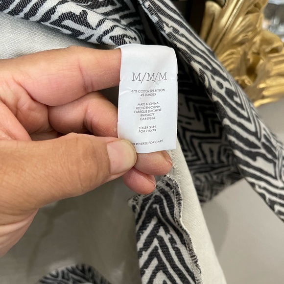 Cabi # 3034 Ponte Knit Zig Zag Print Jacket, Women’s Medium Blue Grey - Picture 7 of 9